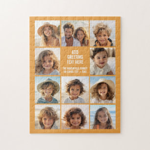 Puzzle 11 Colaje de Fotos - Texto Moderno Naranja Blanco
