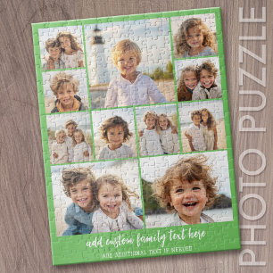 Puzzle 11 Collage de Fotos Moderno Minimalista Verde