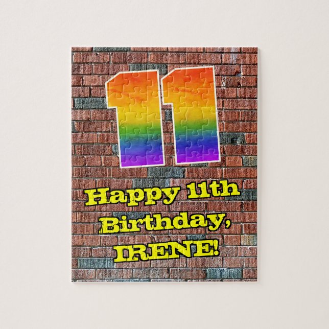 Puzzle 11° cumpleaños: Arcoiris inspirado en graffiti div (Vertical)