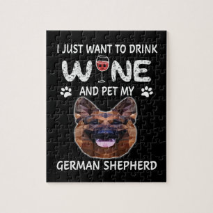 Puzzle 11 Solo quiero beber vino y Mascota mi alemán ella