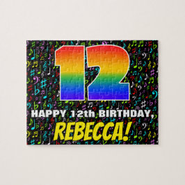 Puzzle 12º cumpleaños — Símbolos de música divertida, col