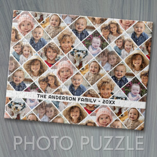 Puzzle 12 Collage de Fotos Moderno Diseño de Diamante Neg