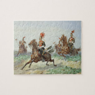 Puzzle 12mo Lanceros reales (w/c sobre ingenio aumentado