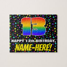 13.º cumpleaños — Patrón de estadio divertido y co