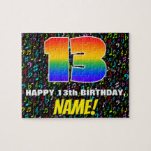 13 Aniversario — Símbolos de música divertida y co