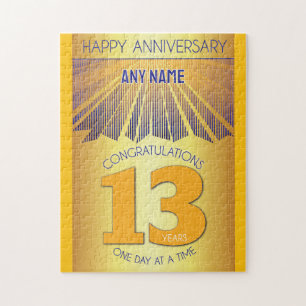 Puzzle 13 años   Aniversario personalizado de 12 pasos de