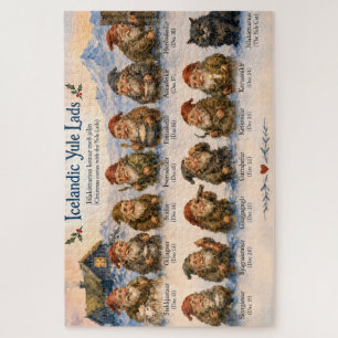 Puzzle 13 duendes islandeses de Yule Navidad en Islandia