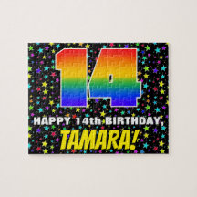 14.º cumpleaños — Patrón de estadio divertido y co