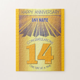 Puzzle 14 años Aniversario personalizado de 12 pasos de