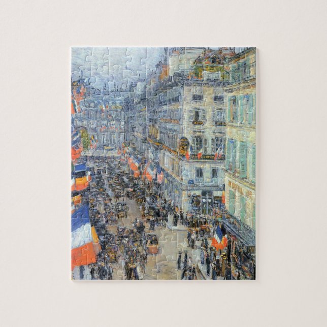 Puzzle 14 de julio, calle Daunou por Childe Hassam (Vertical)