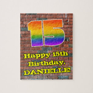 Puzzle 15° cumpleaños: Arcoiris inspirado en graffiti div