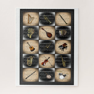 Puzzle 15 Instrumentos Musicales ~ Fondo De La Música De