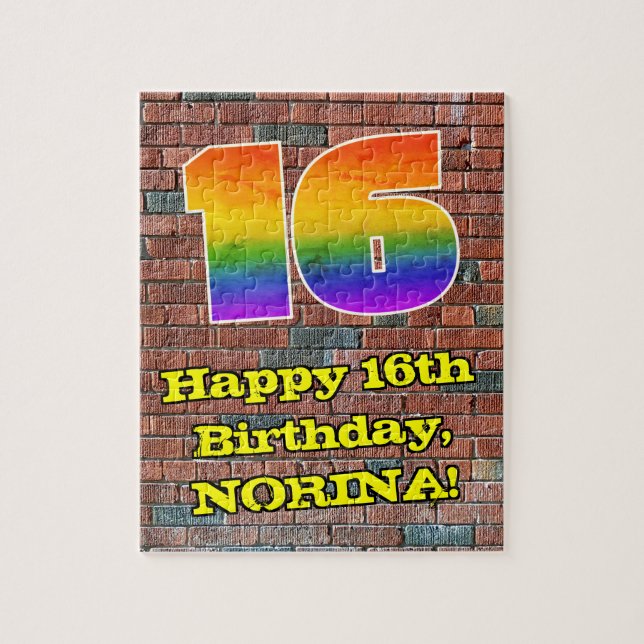 Puzzle 16º cumpleaños: Arcoiris inspirado en graffiti div (Vertical)