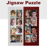 Puzzle 16 collage de fotos en burdeos y grises<br><div class="desc">¡Junte sus recuerdos favoritos con este rompecabezas de 16 personalizados de fotos! Perfecto para las noches de juegos familiares, este rompecabezas personalizado muestra sus preciadas instantáneas en una impresión vibrante y de alta calidad. Ya sean momentos de vacaciones, payasadas de mascota o momentos de hitos, cada pieza se conecta para...</div>
