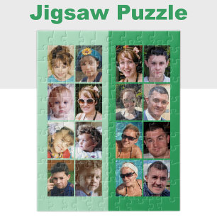 Puzzle 16 luz de collage de fotos y verde oscuro