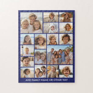 Puzzle 17 Colaje de Fotos y Texto - Azul y Blanco Moderno
