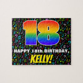 Puzzle 18 Aniversario — Símbolos divertidos, coloridos de