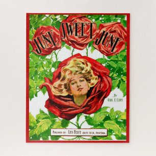 Puzzle 1908 Junio Dulce Junio estampado de la cubierta de