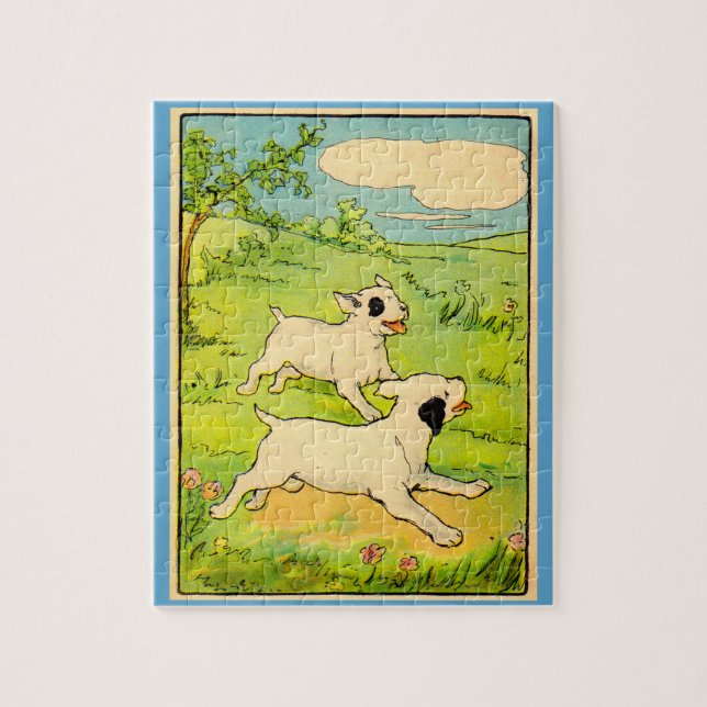 Puzzle 1914 dos perros corriendo (Vertical)