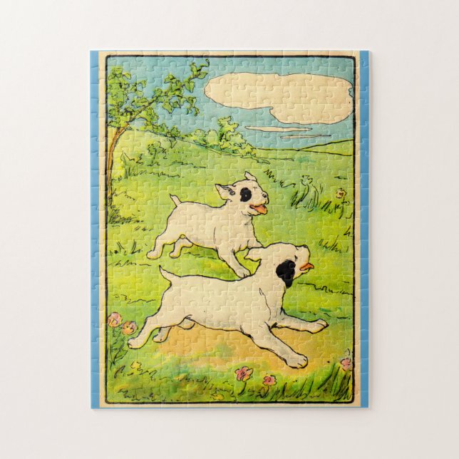 Puzzle 1914 dos perros corriendo (Vertical)