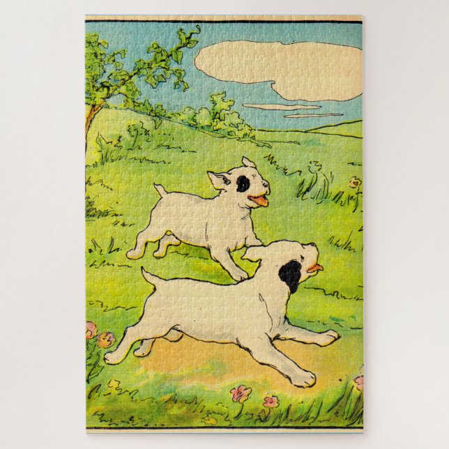 Puzzle 1914 dos perros corriendo (Vertical)