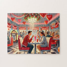 Puzzle 1950s Valentine Diner Retro Romance