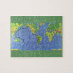 Puzzle 1994 Physical World Map - Tectonic Plates - USGS