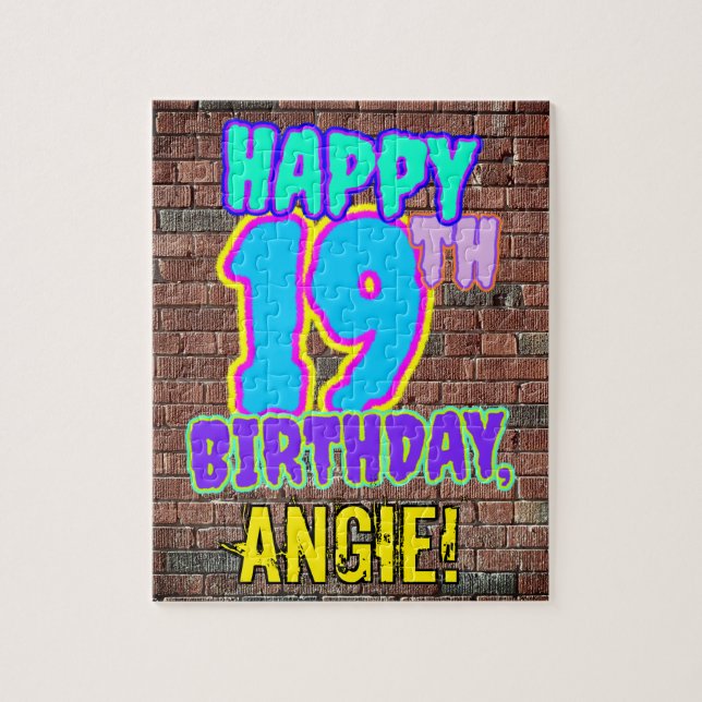 Puzzle 19 cumpleaños ~ Diversión, graffiti urbano inspira (Vertical)