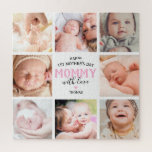 Puzzle 1.ª foto del Día de la Madre<br><div class="desc">El lindo rompecabezas personalizado del rompecabezas del Día de la Madre con 8 fotos familiares de los niños,  el lindo dicho "feliz primer día de la madre,  mamá con amor",  un corazón rosado,  y el nombre del niño.</div>