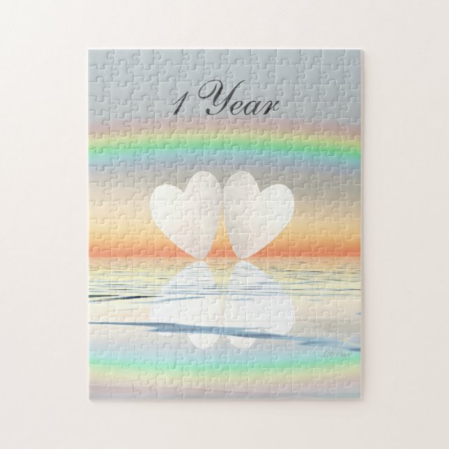 Puzzle 1.ᵉʳ Corazón de papel de aniversario (Vertical)