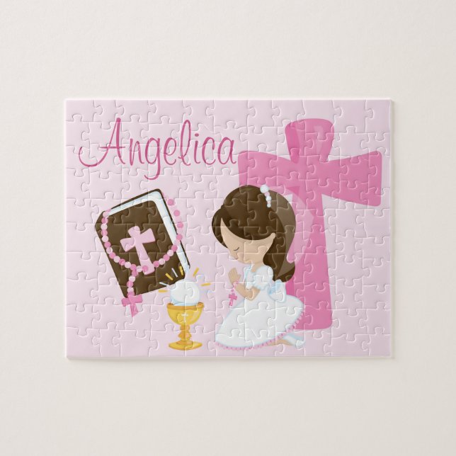 Puzzle 1r Chica conocido personalizado comunión del (Horizontal)