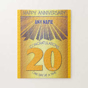 Puzzle 20 años   Aniversario personalizado de 12 pasos de
