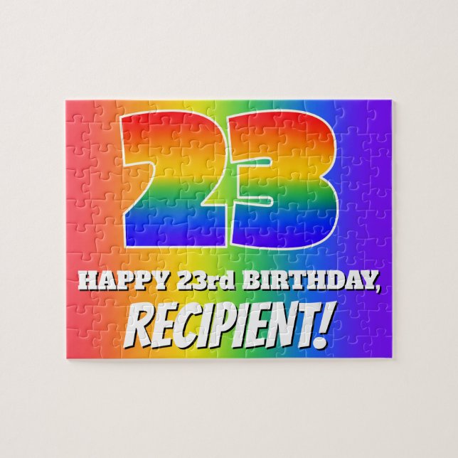 Puzzle 23 Aniversario — Patrón del arcoiris multicolor "2 (Horizontal)