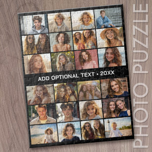 Puzzle 24 Colaje de Fotos Texto Personalizado Moderno Min