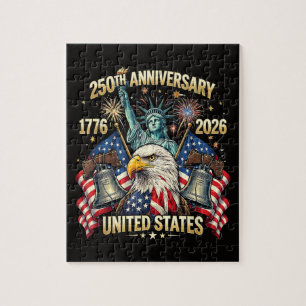 Puzzle 250 años aniversario americano 1776-2026 bandera d