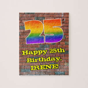 Puzzle 25° cumpleaños: Arcoiris inspirado en graffiti div