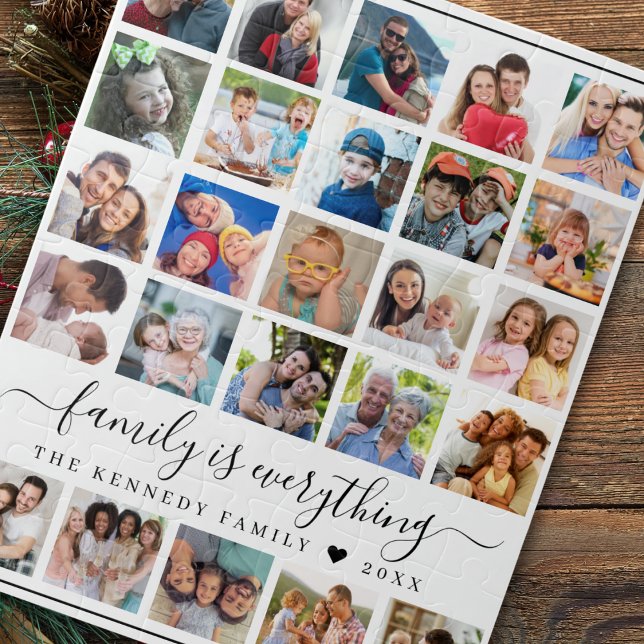 Puzzle 25 Nombre de familia de presupuesto de varios Coll ("Create cherished memories with our personalized jigsaw puzzles. Perfect gift for family & friends.")