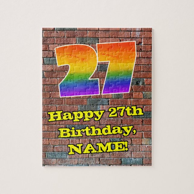 Puzzle 27° cumpleaños: Arcoiris inspirado en graffiti div (Vertical)