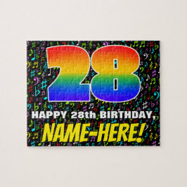 Puzzle 28 Aniversario — Símbolos divertidos, coloridos de