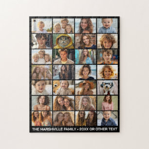 Puzzle 28 Colaje de Fotos - Texto Personalizado - Blanco 