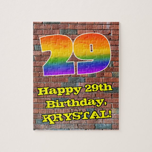 Puzzle 29º cumpleaños: Arcoiris inspirado en graffiti div (Vertical)