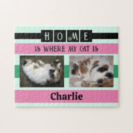 Puzzle 2 foto hogar es gato o perro agregar nombre negro