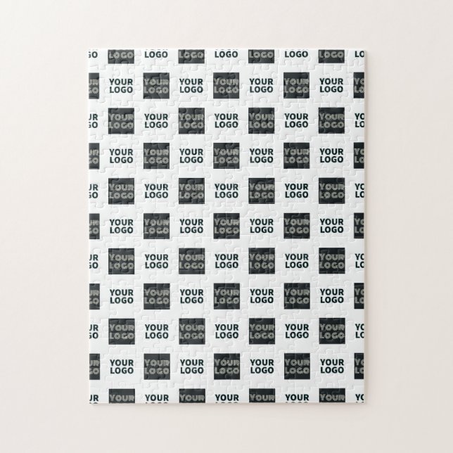 Puzzle 2 Logotipo de repetición simple | Blanco (Vertical)