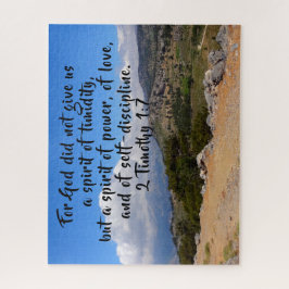 Puzzle 2 Timothy 1:7 Personalizado de paisaje Biblia Vers