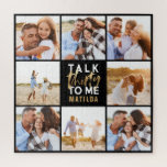 Puzzle 30 años guión moderno multifotografía oro<br><div class="desc">Celebra tu cumpleaños número 30 con estilo con este diseño de 30 años con efecto blanco negro y oro. Un diseño moderno con texto de guión y gráficos en negrita. Cambie el color al personalizar. Parte de una colección.</div>