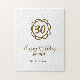 Puzzle 30 cumpleaños añadir nombre fecha año de flor dora
