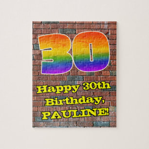 Puzzle 30° cumpleaños: Arcoiris 30 inspirado en graffiti 