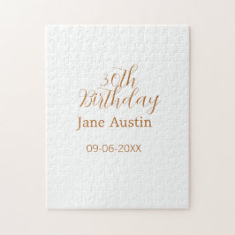 Puzzle 30th birthday copper brown simple stylish name dat