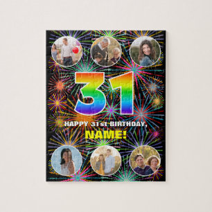 Puzzle 31 Aniversario: Arcoiris divertido #, nombre perso