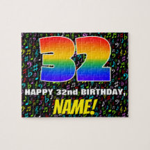 32º cumpleaños — Símbolos de música divertida y co